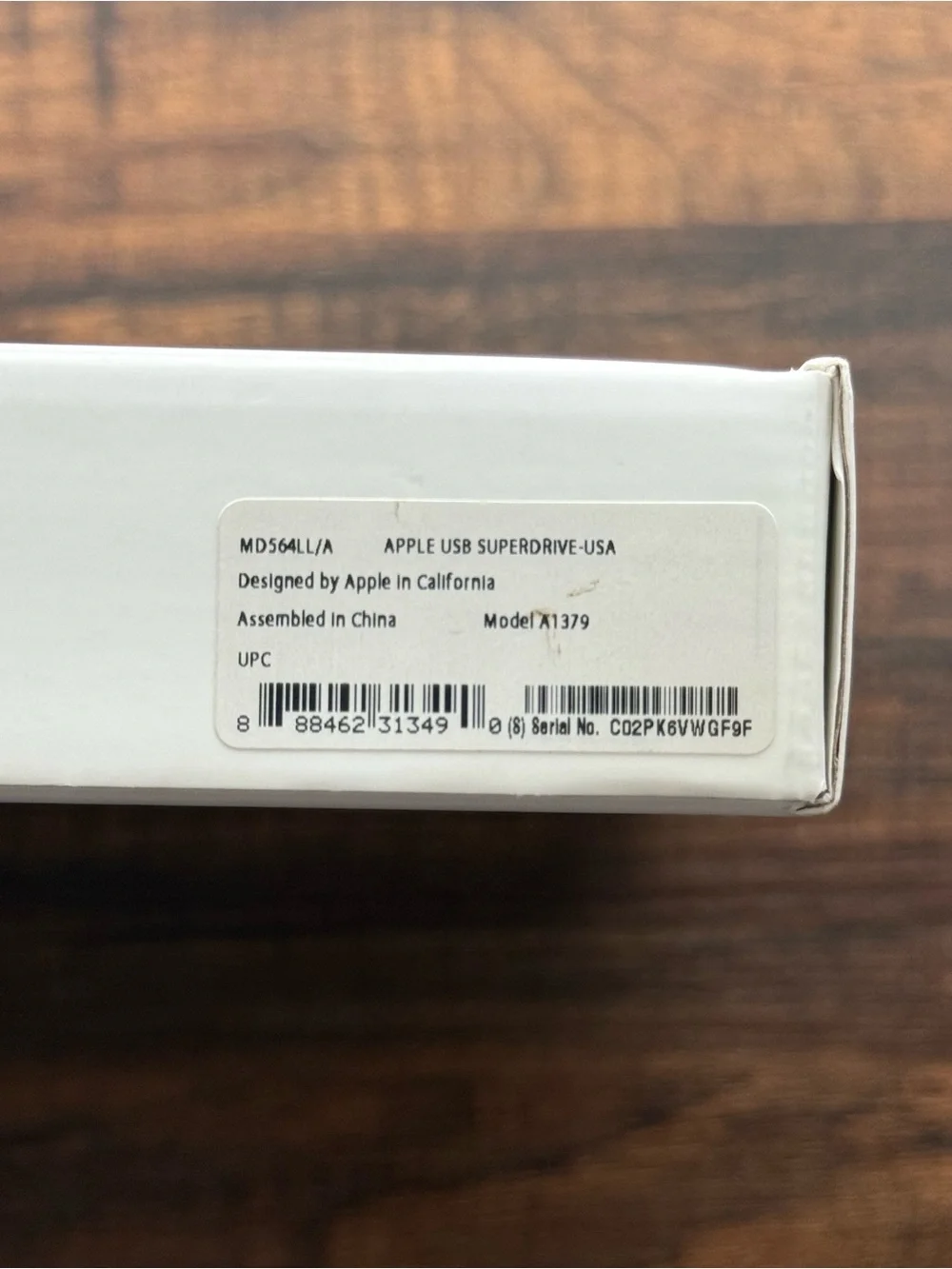 Apple USB SuperDrive External CD/DVD Drive MD564LL/A A1379 w/ Box